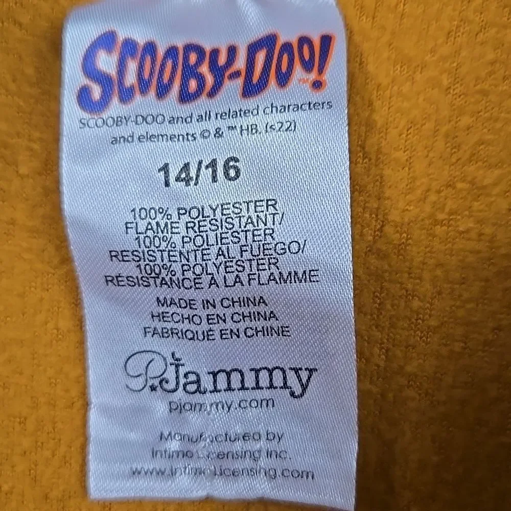 Scooby-Doo Hooded Robe Kids Unisex Fleece Bathrobe Belted Boys Girls Brown Dog